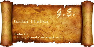 Galba Etelka névjegykártya